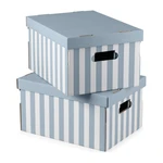 Kartonowe pojemniki zestaw 2 szt. z pokrywką Stripes – Compactor