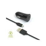 Adaptér do auta FIXED 1x USB, 2,4A + micro USB kabel (FIXCC-UM-BK) čierny nabíjačka • do auta • USB konektor • prúd 2,4 A • rýchlonabíjanie