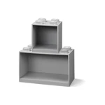 Zestaw 2 dziecięcych szarych półek ściennych LEGO® Brick