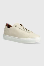 Kožené sneakers boty Tommy Hilfiger PREMIUM CORPORATE LTH SEASONAL béžová barva, FM0FM04965