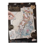 Dřevěné puzzle - Unikátní tvary Jednorožec 129 dílků