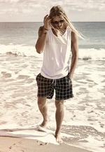 Men's plaid swimsuit black/white