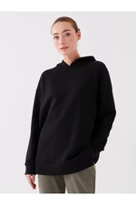 LC Waikiki Women's Oversized Sweatshirt with a Hooded Plain Long Sleeved Tunic.