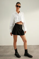 Trendyol Black Premium Quality Pleated Woven Shorts Skirt