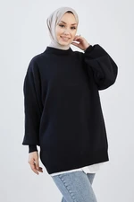 InStyle Lona Balloon Sleeve Knitwear Tunic - Black