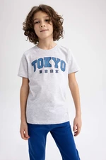 DEFACTO Boy Regular Fit Crew Neck Printed Short Sleeve T-Shirt