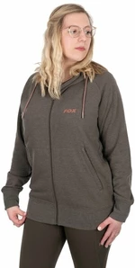 Fox Fishing Felpa Womens Zipped Hoodie Dusty Olive Marl/Mauve Fox XL