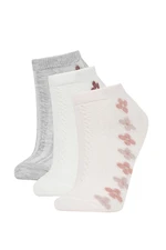 DEFACTO Women's Cotton 3 Pack Short Socks