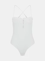 White Bodys with Buttons Pieces Leaf - Women