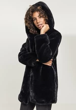 Women's Hooded Teddy Coat Black