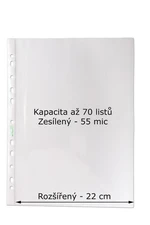 Prospektový obal CONCORDE A4, 55 mic., rozšířený, hladký, sada 100ks