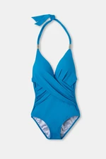 Dagi Women's Blue Lined Halterneck Swimwear