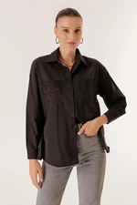 By Saygı Shirt with Scalloped Collar And Pockets