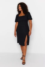 Trendyol Curve Black Slit Knitted Dress
