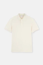 Dagi Ecru Foam Jacquard Polo Neck T-Shirt.
