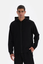 Dagi Black Hooded Zippered Sweatshirt