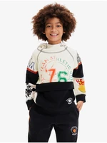 Black and cream boys' hoodie Desigual Renne - Boys