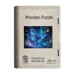 Wooden puzzle Fluorescent Butterfly A3 GID - svítící ve tmě