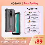 HOTWAV CYBER 8 Global Version Mobile Phone 4GB 64GB Waterproof 8280mAh 16MP Camera 6.3 Inch NFC Android 11 Rugged Smartphone
