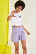 Trendyol Shorts - Purple - Normal Waist