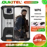 OUKITEL WP6 6GB+128GB 10000mAh IP68 Waterproof Rugged Mobile Phone 6.3'' FHD+ 48MP Triple Camera Octa Core Smartphone