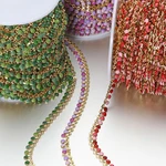 1Meter Stainless Steel Chain Enamel Sunflower Drop Beaded Gold Color Chains for Jewelry Making DIY Choker Bracelet Necklace DIY