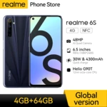 realme 6S 4G NFC Smartphone Helio G90T 4GB RAM 64GB ROM 6.5" FHD+ Display 48MP AI Quad Rear Camera 4300mAh 30W Mobile Phone