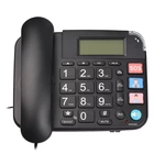 Fixed Desktop Corded Landline Phone with LCD Display CallerID Number Storage Desk Phone with Speaker for Home Hospital Hotels
