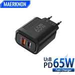 GaN 65W PD Fast Charge Charger Type C Quick Charging For Xiaomi Samsung Huawei 2 Ports USB C Charger For IPhone 12 13 14 Pro 15