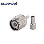 Superbat TNC Crimp Male Straight Cable Mount RF Coaxial Connector 50 Ohm for RG174 RG316,LMR100,1.13mm