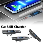 Car USB Charger Retractable Cable Quick Charger USB Shunt Hub For Tesla Model 3 Y 27W Shunt Hub Extension Center Console H4Q6