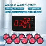 Restaurant Pager System Service calling Pannel Receivers for Coffee Bar Table Buzzer Wireless Waiter