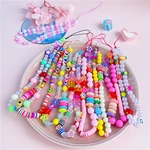 Fashion Trendy Colorful Acrylic Beads Mobile Phone Chain For Women Girls Cellphone Strap Anti-lost Lanyard Hanging Cord Jewelry