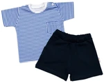 Tričko s kapsičkou, krátký rukáv + kraťásky, 2D, Baby Nellys, bavlna, proužek/granát, vel. 86 (12-18m) Tričko s kapsičkou, krátký rukáv + kraťásky, 2D, Baby Nellys, bavlna, proužek/granát, vel. 86 (12-18m)