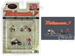 "Motomania 7" 4 piece Diecast Figure Set (2 Figures 2 Motorcycles) Limited Edition to 4800 pieces Worldwide for 1/64 Scale Models by American Diorama