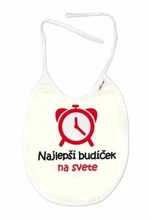 Nepromokavý bryndáček, 24 x 27 cm - Najlepší budíček na svete, Baby Nellys  - smetanový