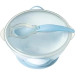 BabyOno Be Active Suction Bowl with Spoon jídelní sada pro děti Blue 6 m+ 2 ks