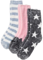 Mäkké ponožky, so ženilkou, so saténovou mašľou (3 ks v balení)
