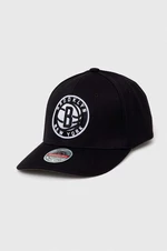 Šiltovka s prímesou vlny Mitchell&Ness Brooklyn Nets čierna farba, s nášivkou