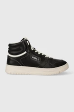 Kožené sneakers boty Karl Lagerfeld KREW KC černá barva, KL53043