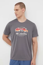 Sportovní triko Columbia Columbia Hike šedá barva, s potiskem