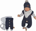 Z&amp;Z 3-dílná soupravička body, dupačky s knoflíčky a šátek, šedá/jeans, vel. 56 (1-2m)