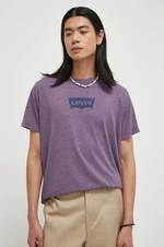 Tričko Levi's pánsky, fialová farba, s potlačou