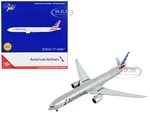 Boeing 777-300ER Commercial Aircraft with Flaps Down "American Airlines" Silver with Striped Tail 1/400 Diecast Model Airplane by GeminiJets