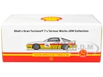 1988 Toyota Supra 3.0GT Turbo A RHD (Right Hand Drive) White and Yellow with Red Stripes "Shell x Gran Turismo 7" Special Edition 1/64 Diecast Model