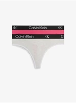 Nohavičky pre ženy Calvin Klein Underwear - tmavoružová, svetlosivá