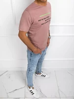 Pink men's T-shirt Dstreet z with print