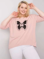 Pink cotton blouse with application