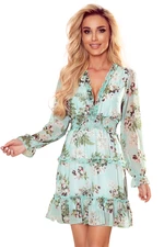 Chiffon dress with ruffles and wide elastic band Numoco