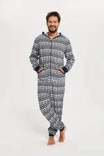 Alaska men's long-sleeved jumpsuit, long trousers - navy blue print Alaska men's long-sleeved jumpsuit, long trousers - navy blue print